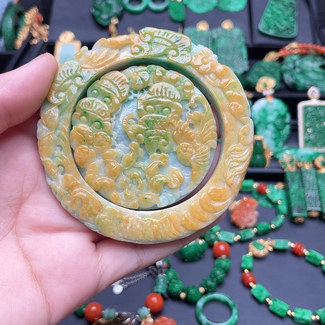 好***茶翡翠未镶嵌颈饰翡翠