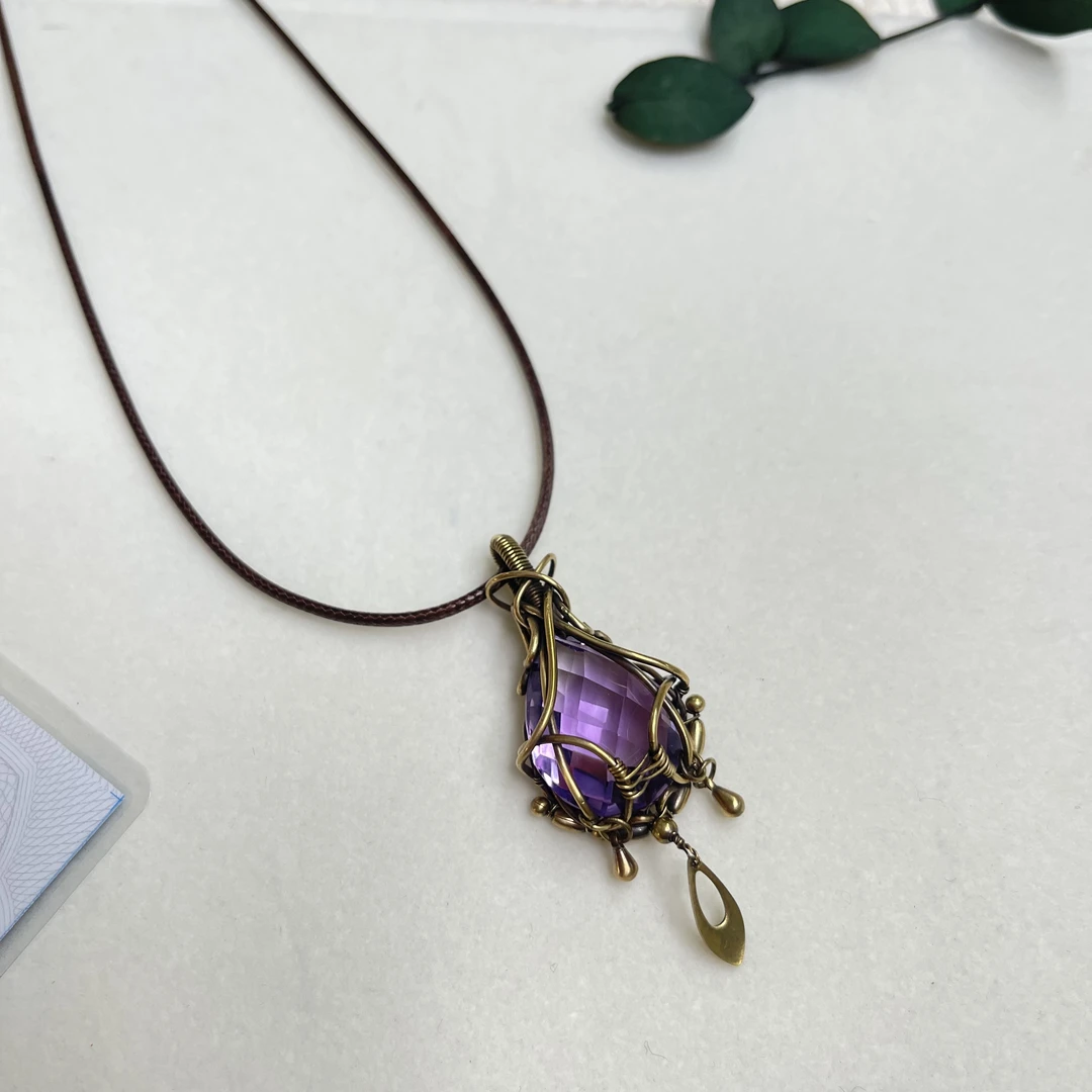 全新未使用  【六六中古】孤品复古紫晶项链aw9709