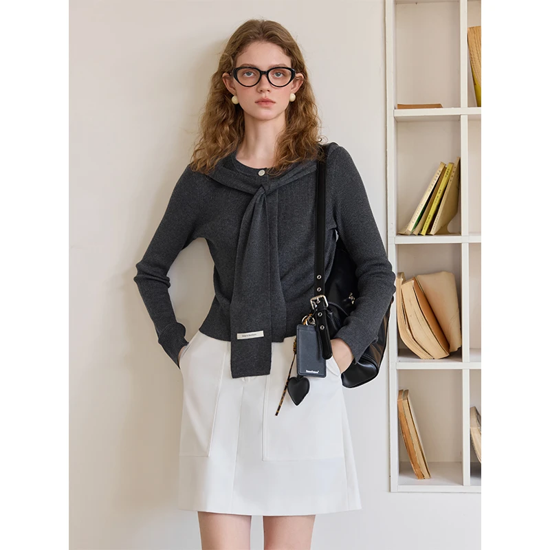 范思蓝恩假两件披肩针织开衫春季2025新款通勤百搭毛衫25FS11342