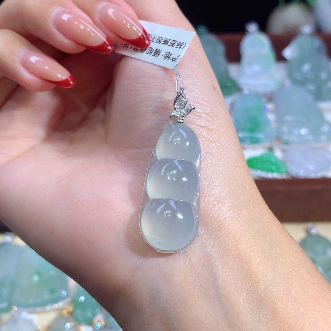 吊坠(不含链)18K金镶嵌翡翠