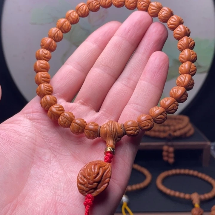 手串桃核金蟾手持