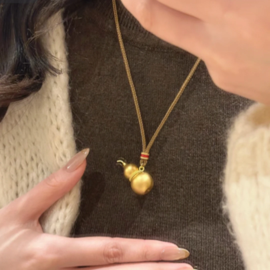 非金属布艺项链 编绳葫芦项链