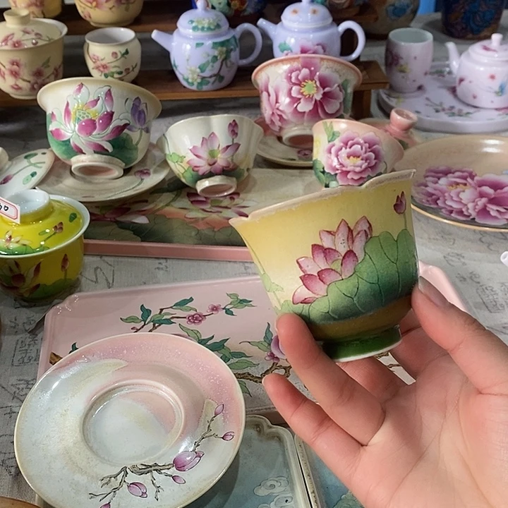 微瑕10 纯手工手绘茶具杯杯