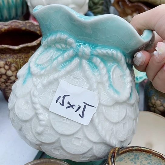 多肉绿植陶瓷花盆9.9包邮，有空