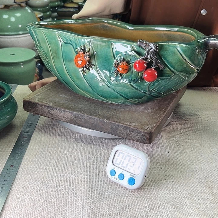 早***吃泳坤堂石湾花盆陶瓷