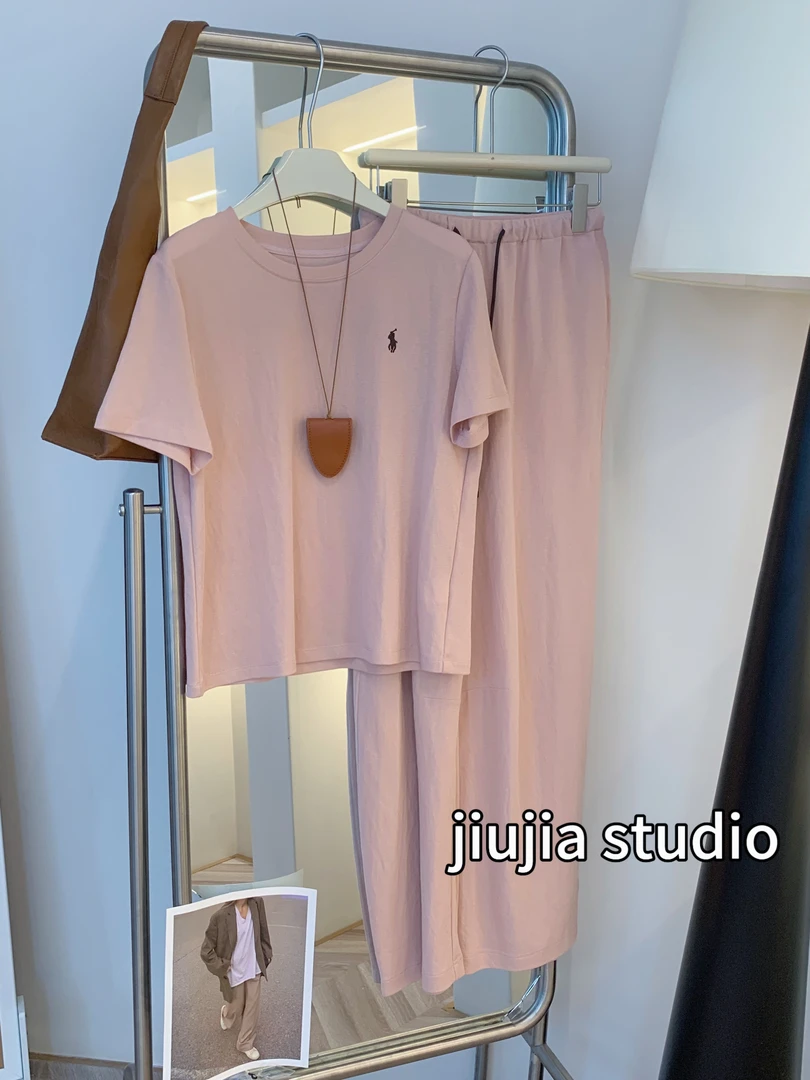 九佳 【夏日舒爽】凉到不行百搭休闲运动显瘦时尚洋气上衣裤子套装