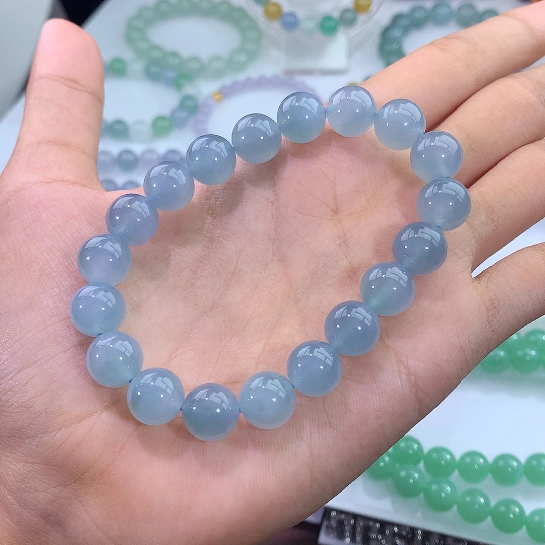 未镶嵌手链翡翠天空蓝手串