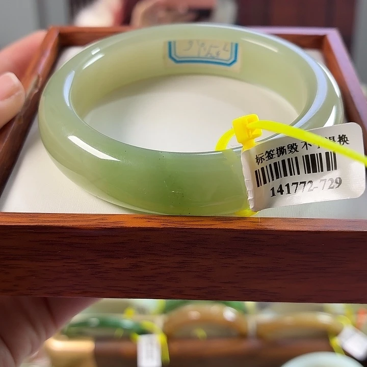 和田玉未镶嵌手镯链接46和田玉圈口59/60