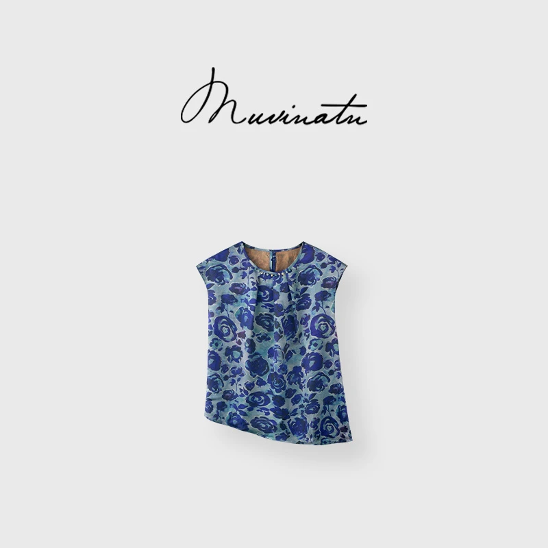 小众设计不规则下摆无袖衬衫SY405916