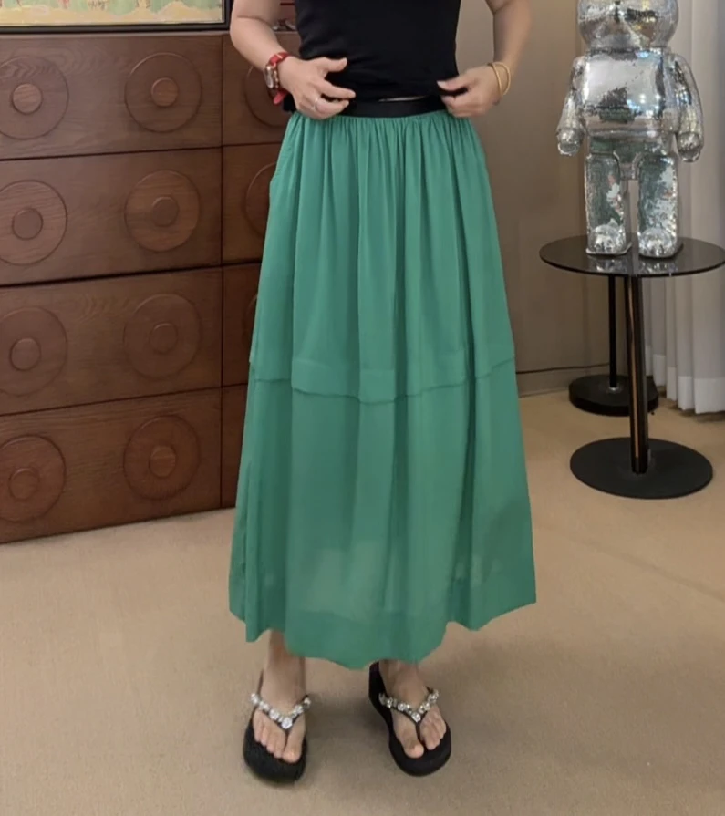 “绿雾半裙”半身裙2025新款千金玛德琳时髦裙子58073