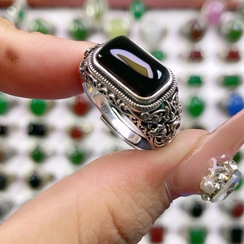 【闪购商品】银S925镶嵌戒指玛瑙/玉髓