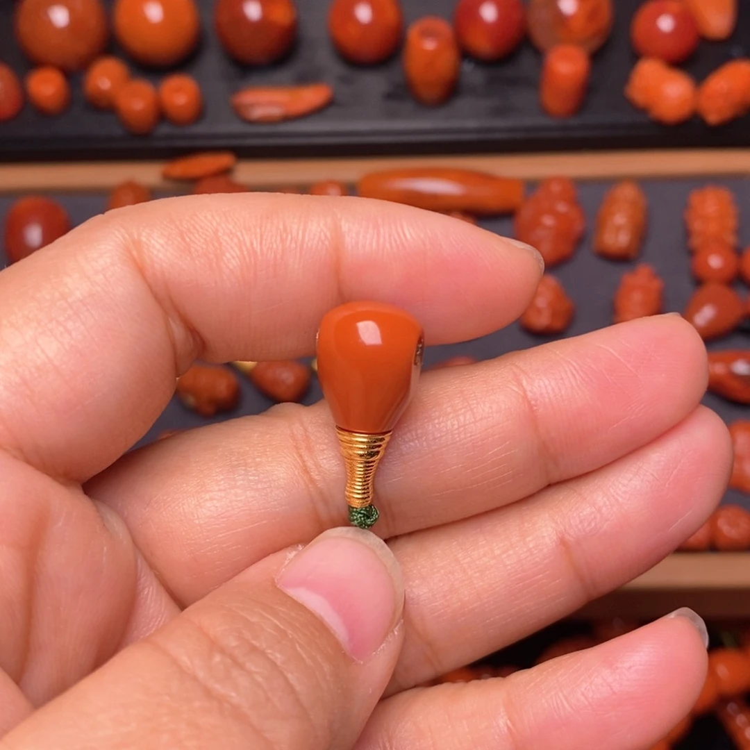 南红玛瑙配饰未镶嵌鬼**钟三通