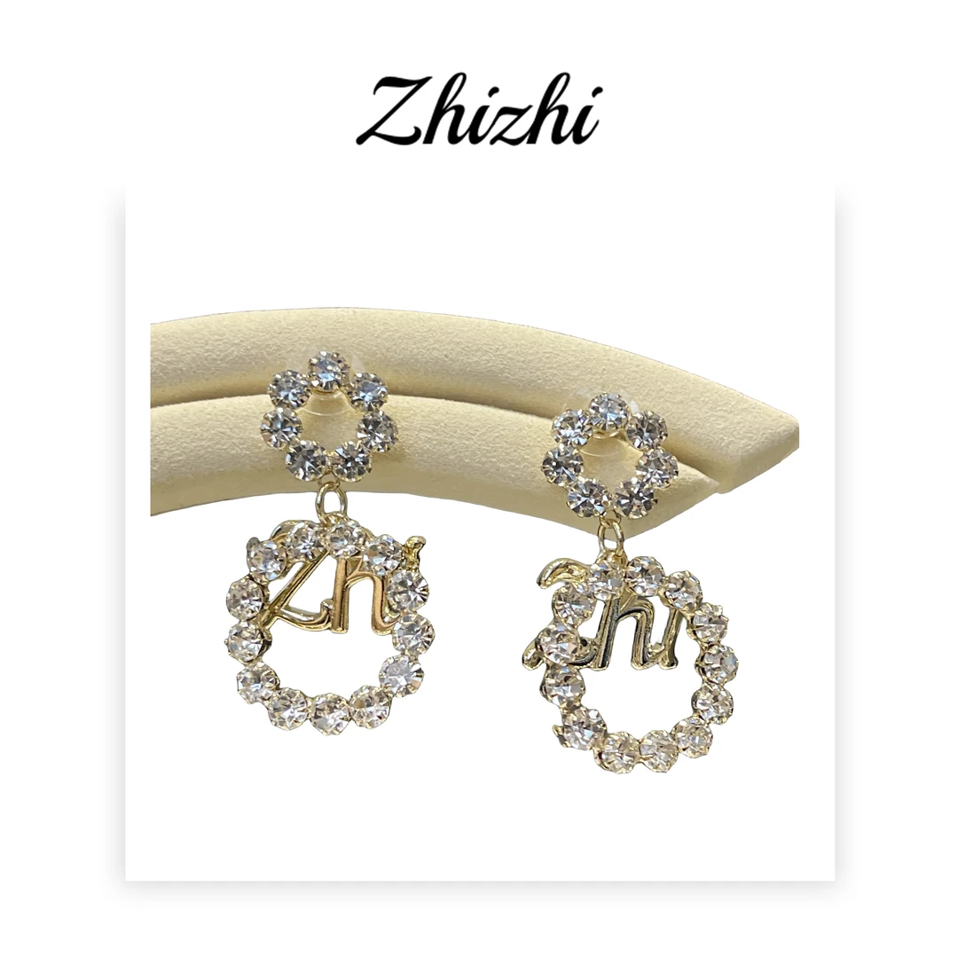 合金耳饰 【Ruckierz-Zhizhi系列】高定饰品贵气淑女满钻耳环