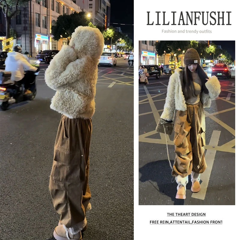 今年流行漂亮套装2025新款百搭宽松长袖连帽外套显瘦阔腿裤两件套