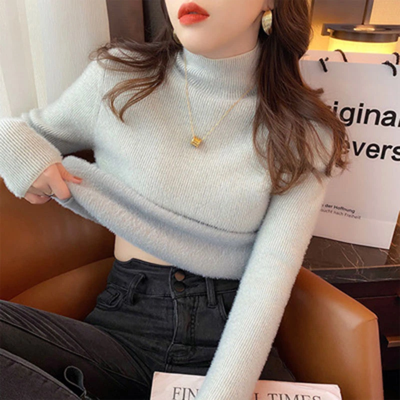 福利针织衫（NO退NC换）打底秋冬洋气百搭修身高领显瘦上衣针织衫