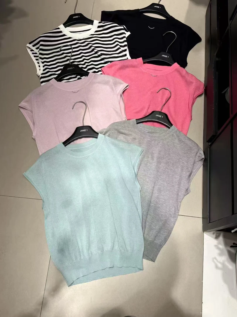 DD-0328圆领套头常规三分袖夏季冰凉上衣