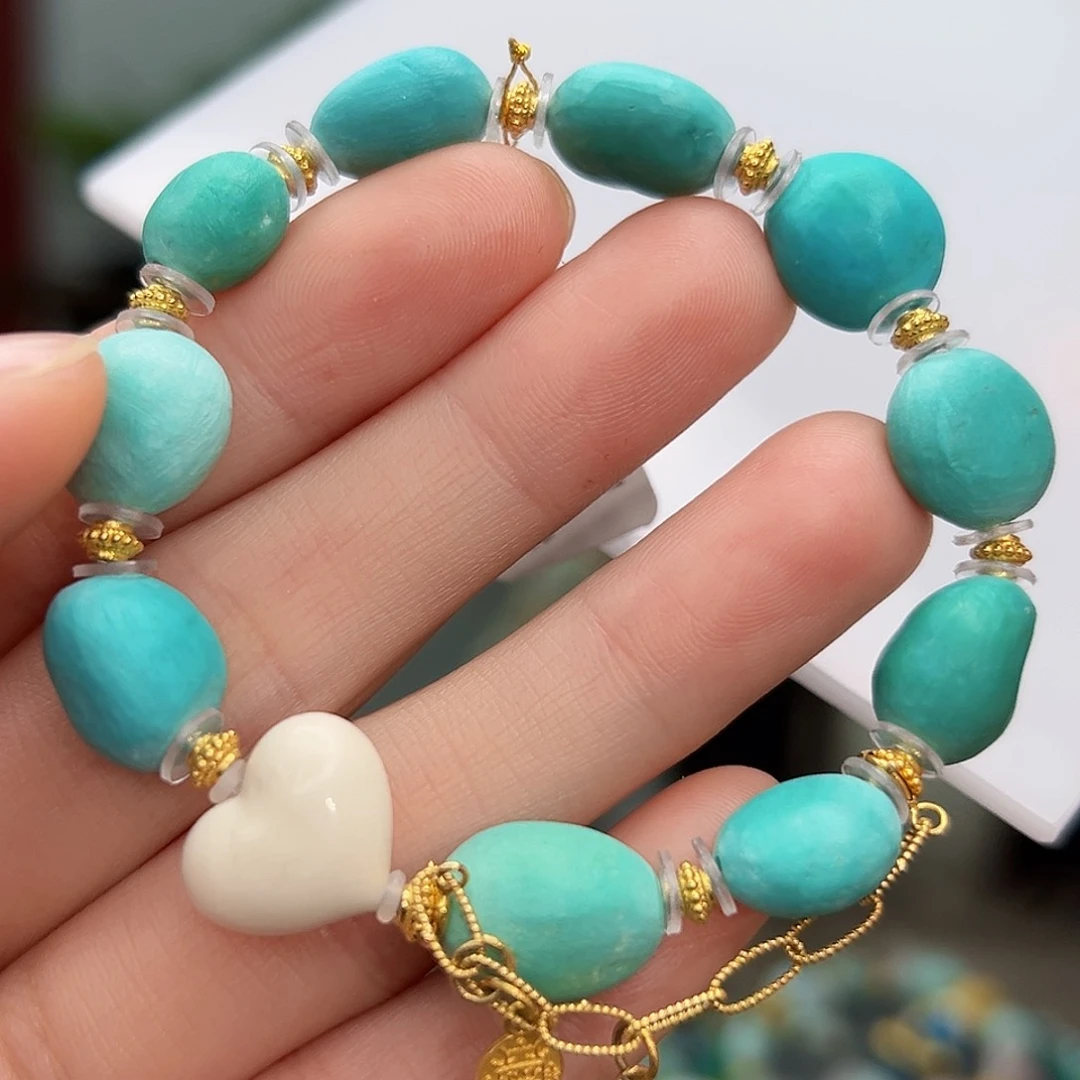 绿松石珠宝奇石18K金镶嵌