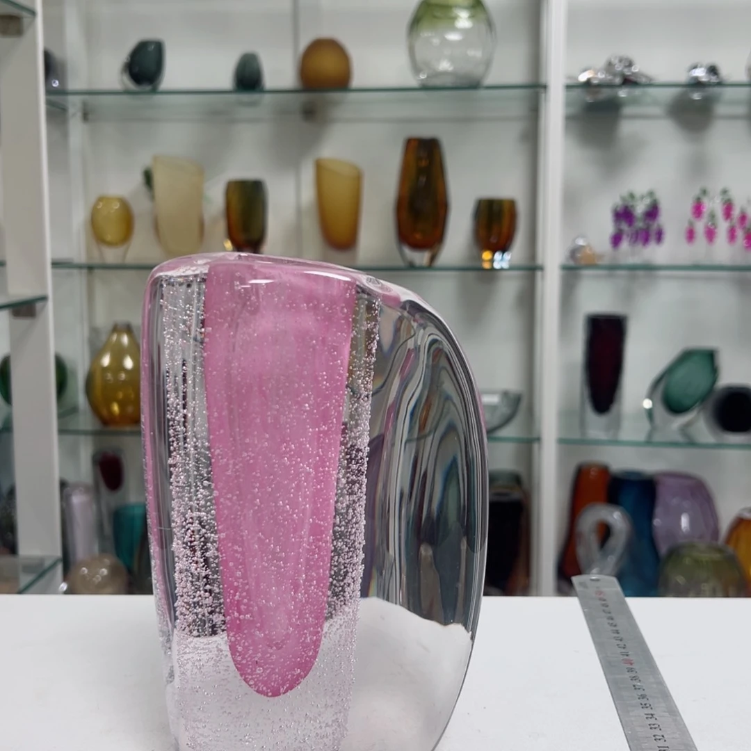 幻彩琉璃花器纯手工制品高度21