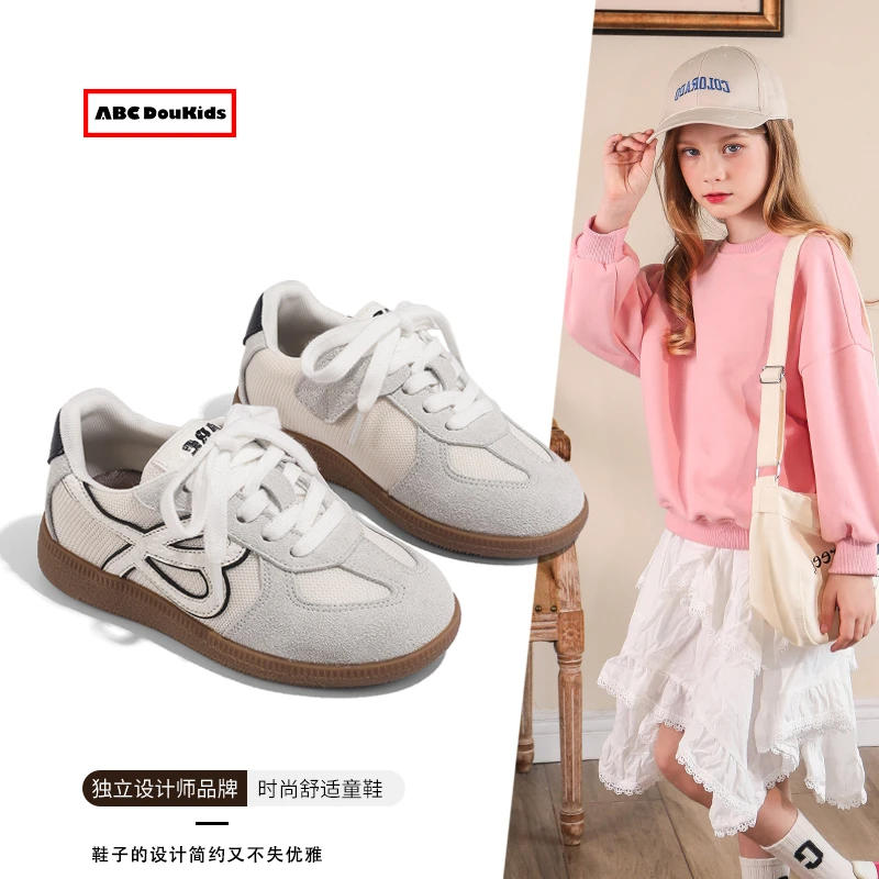ABC Doukids女童阿甘鞋2025春新款儿童板鞋防滑运动鞋平底德训鞋