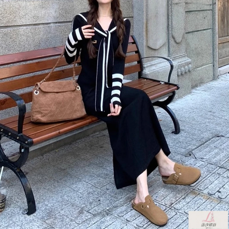 针织套装显瘦气质时尚女装长袖秋季网红复古拼接日韩休闲风年秋冬