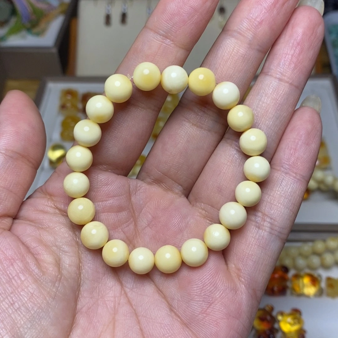 小***水裸石蜜蜡未镶嵌蜜蜡手串