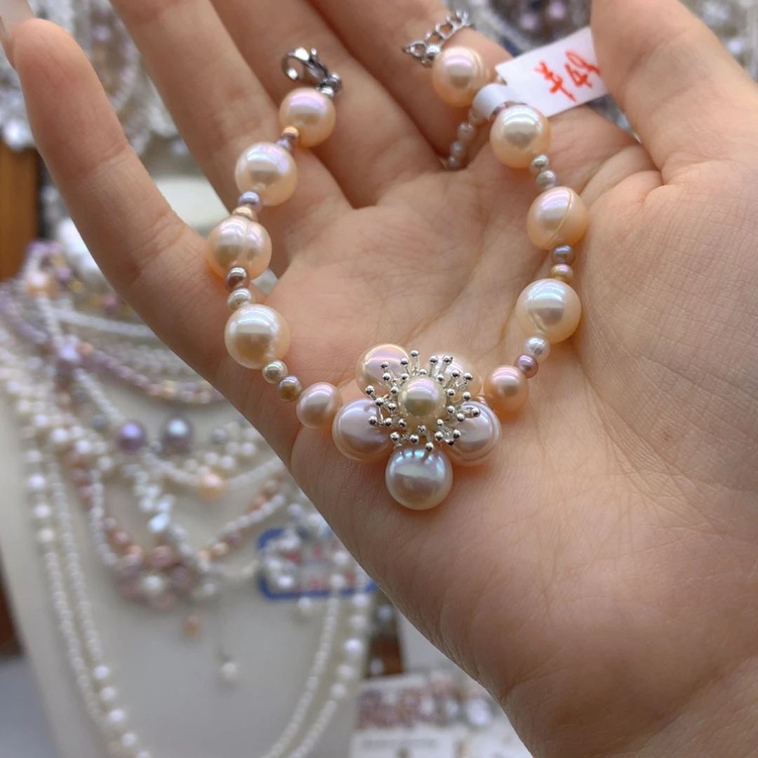 合金淡水珍珠手链