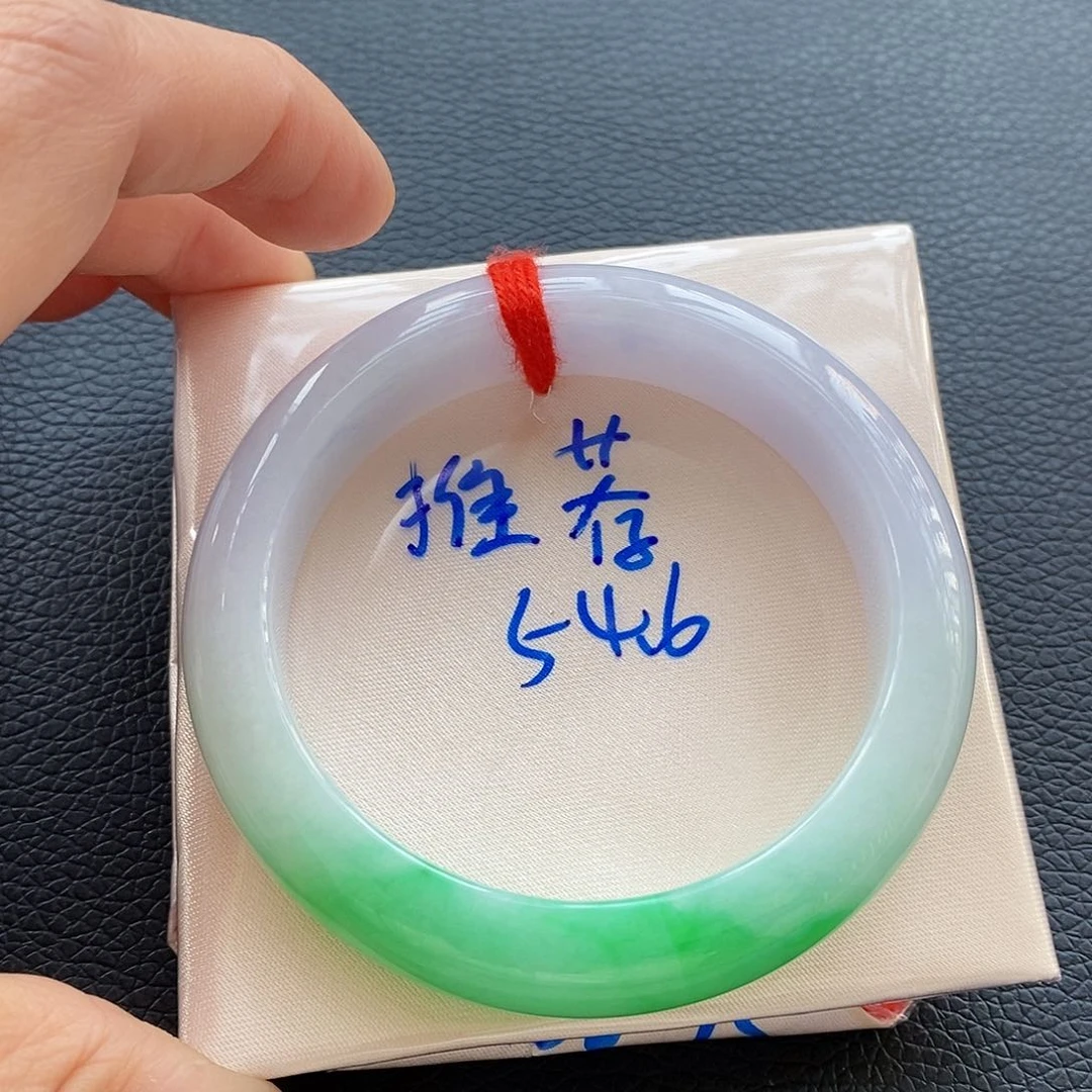 翡翠手镯未镶嵌26白底青半山半山26