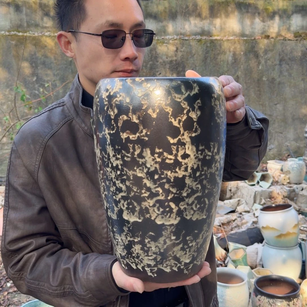 紫砂花盆口18高33（一个窝口黑色