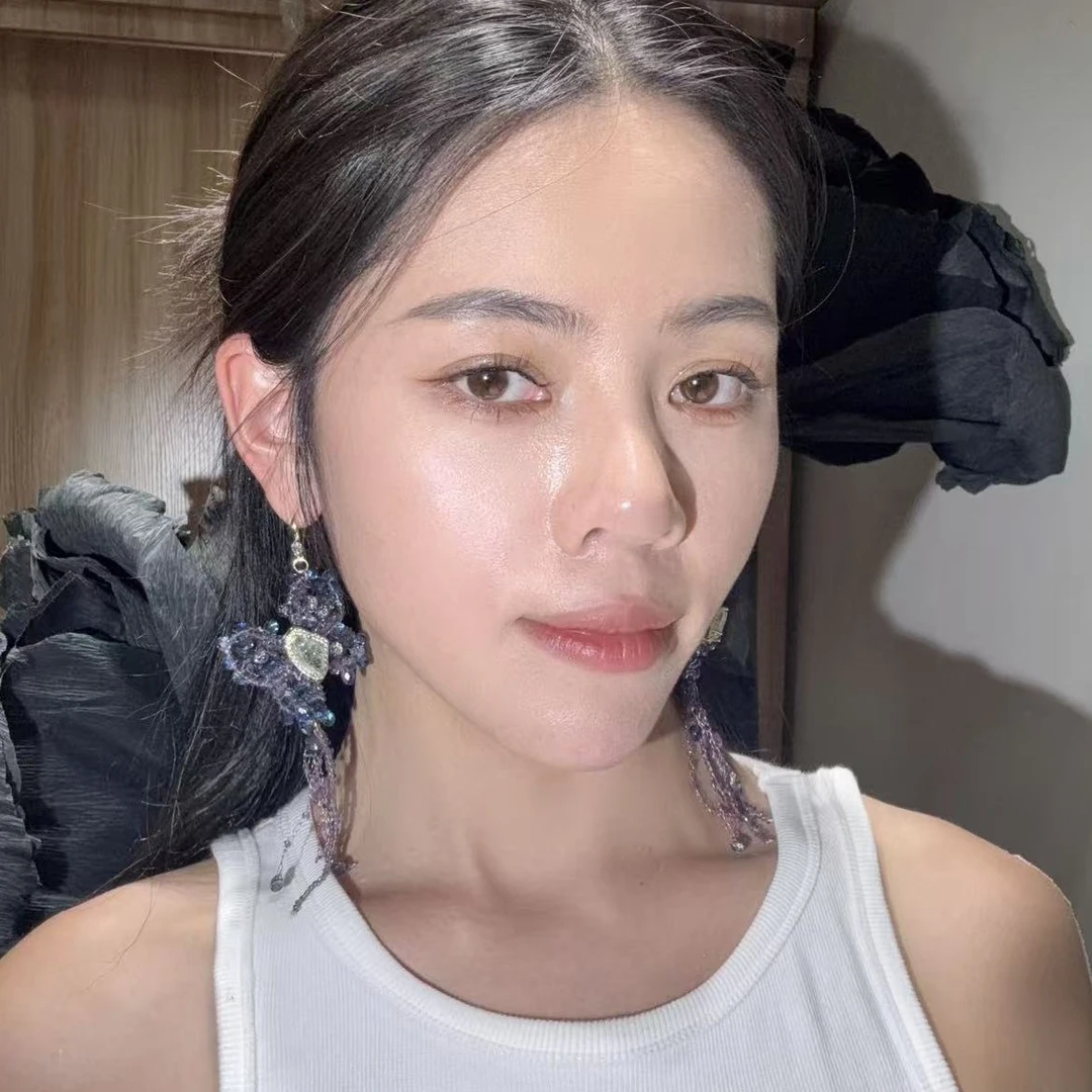 非金属合成锆石耳饰 【莫奈海之星】蓝凝露系列耳饰小众设计气质
