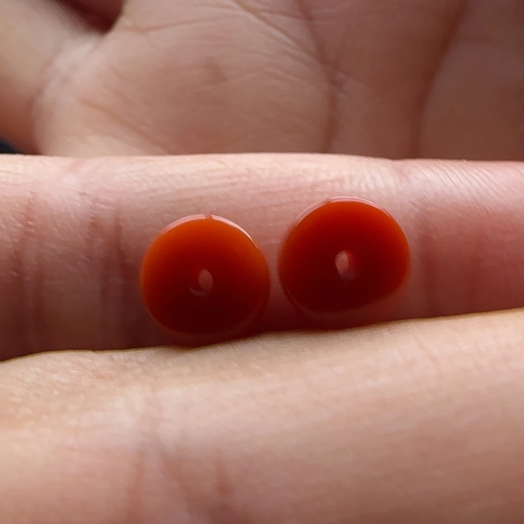 南红玛瑙未镶嵌隔片7.2x3一对