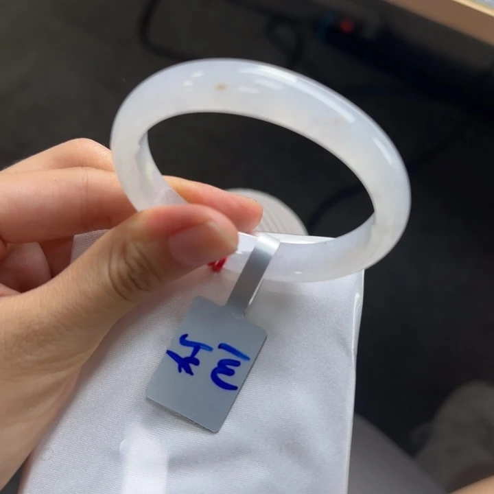 未镶嵌手镯翡翠冰白月光-53.4圈