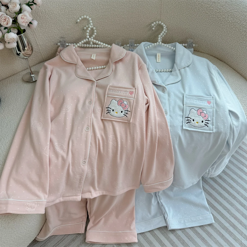 【压花工艺KT】牛奶德绒睡衣女冬季加厚长袖长裤卡通家居服两件套