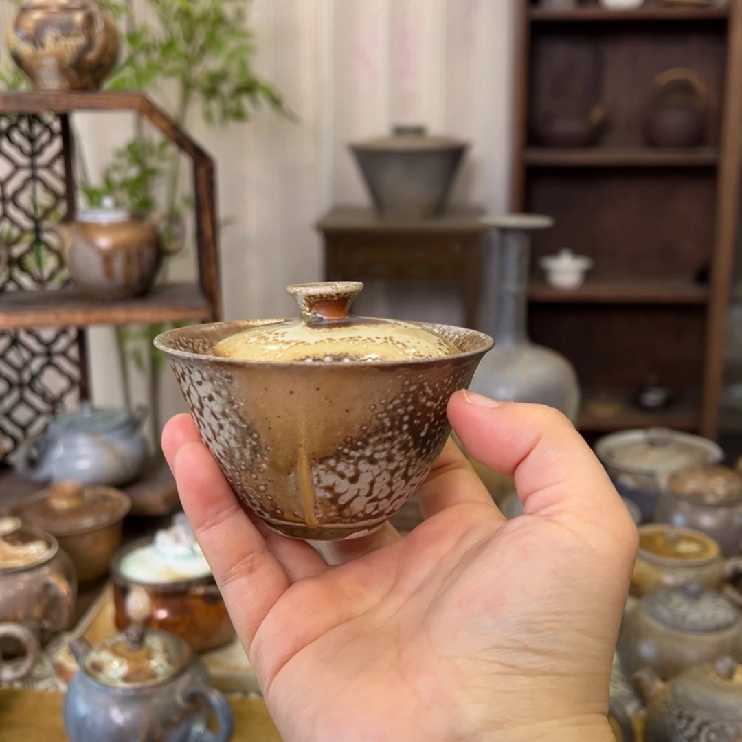 24中白精品盖碗柴烧