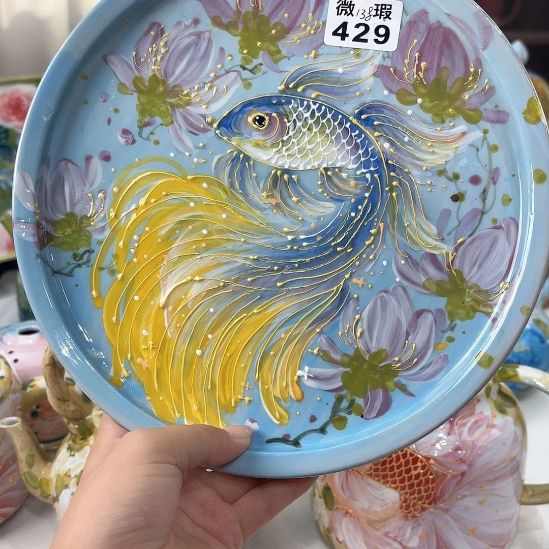 景德镇手绘高温釉下彩陶瓷茶具