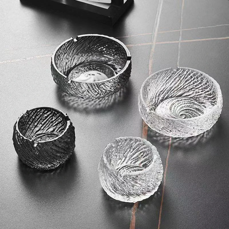 轻奢烟灰缸玻璃水晶玻璃个性创意潮流家用烟缸客厅办公室水晶防飞