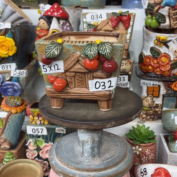 紫砂花盆粗陶材质多肉花盆