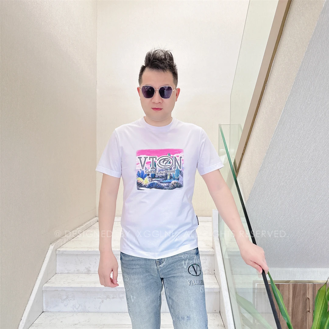 春夏款SYSR沙漠粉色天空男士品质高端轻奢洋气上档次潮牌短袖t恤