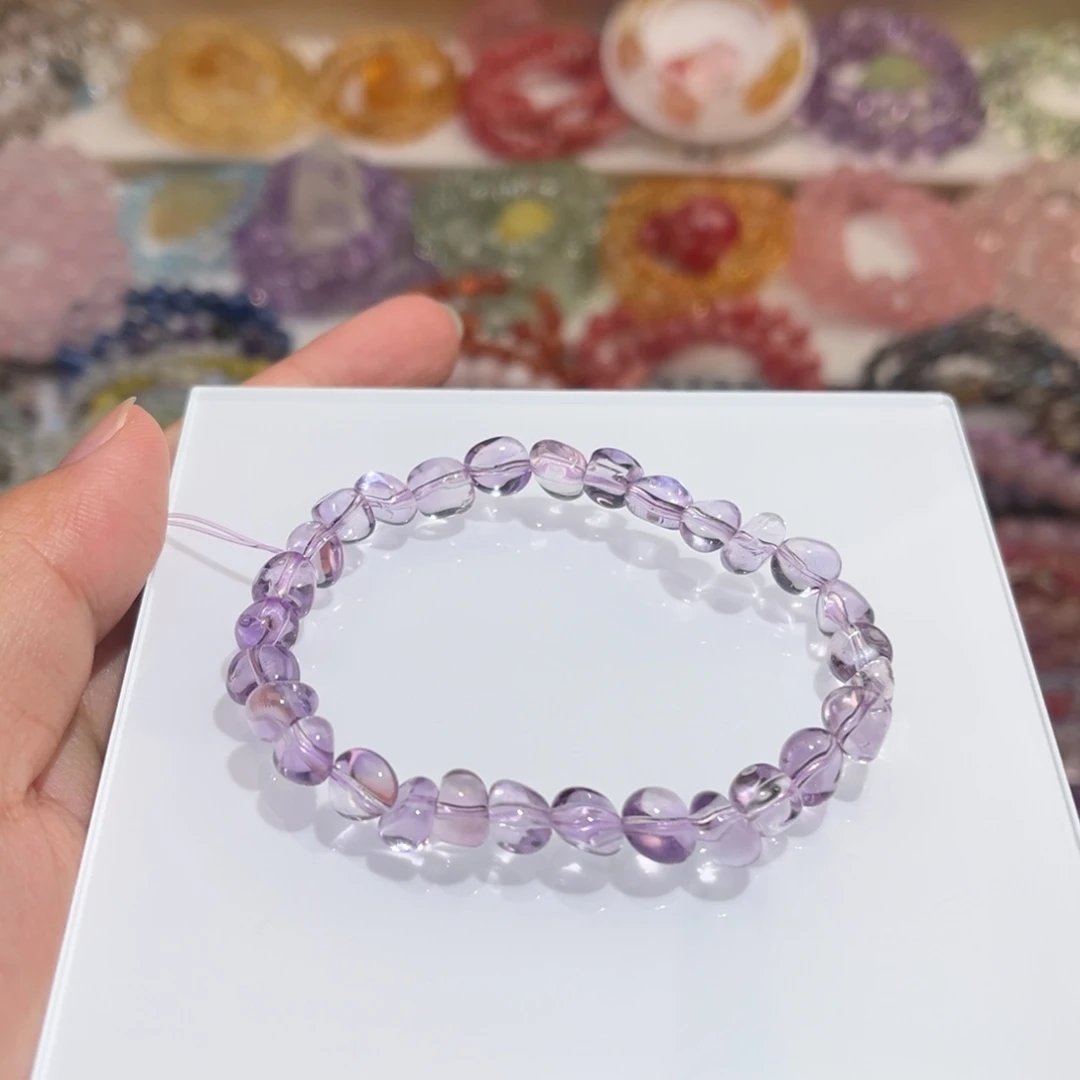 手链未镶嵌水晶紫水晶糖豆单圈