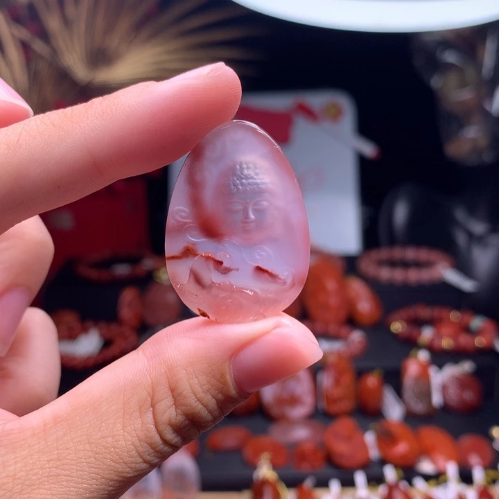 南红玛瑙未镶嵌珠宝半成品悟道拜佛