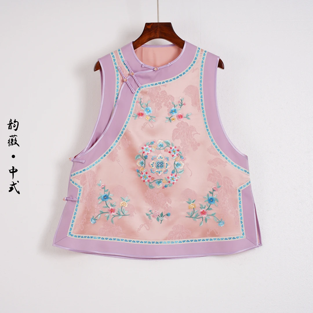 马夹宽松型中国风薄款刺绣马甲上衣外搭中式百搭10012