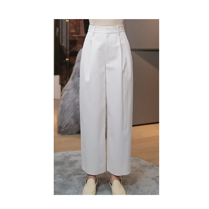 『会员款.时尚萝卜裤』女士高档气质米白九分裤2025新款G3788