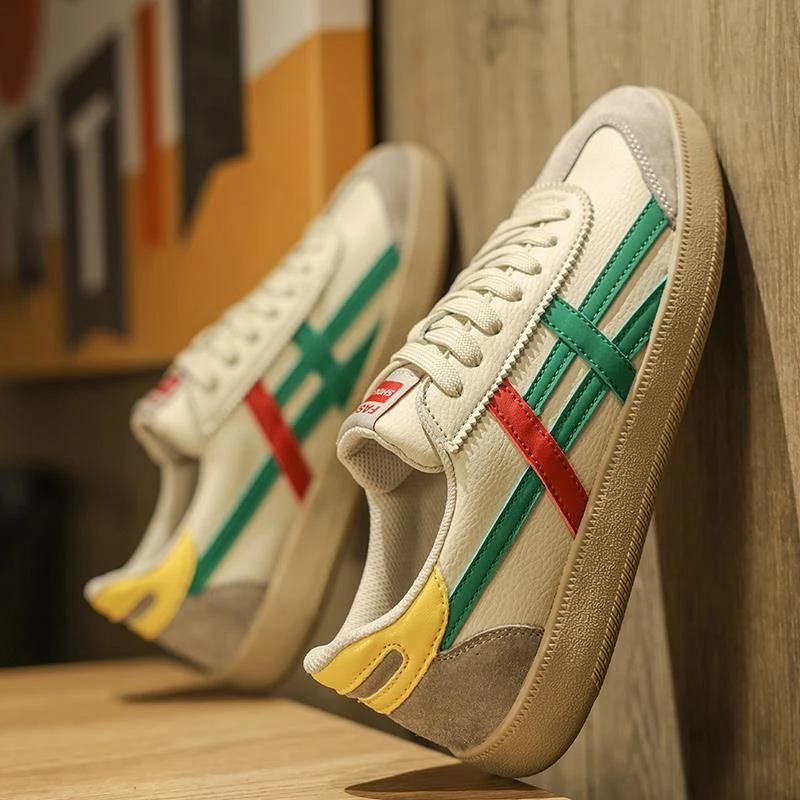 潮流时尚百搭阿甘鞋男士夏季新款舒适运动德训鞋韩版平底系带男鞋