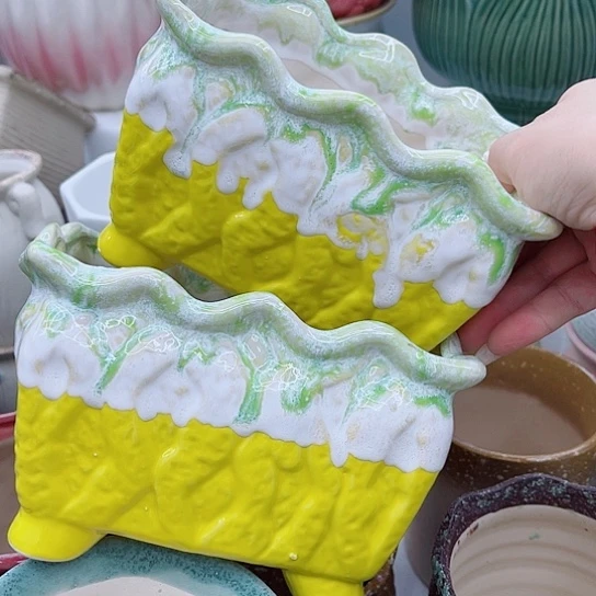 多肉绿植陶瓷花盆9.9，有空