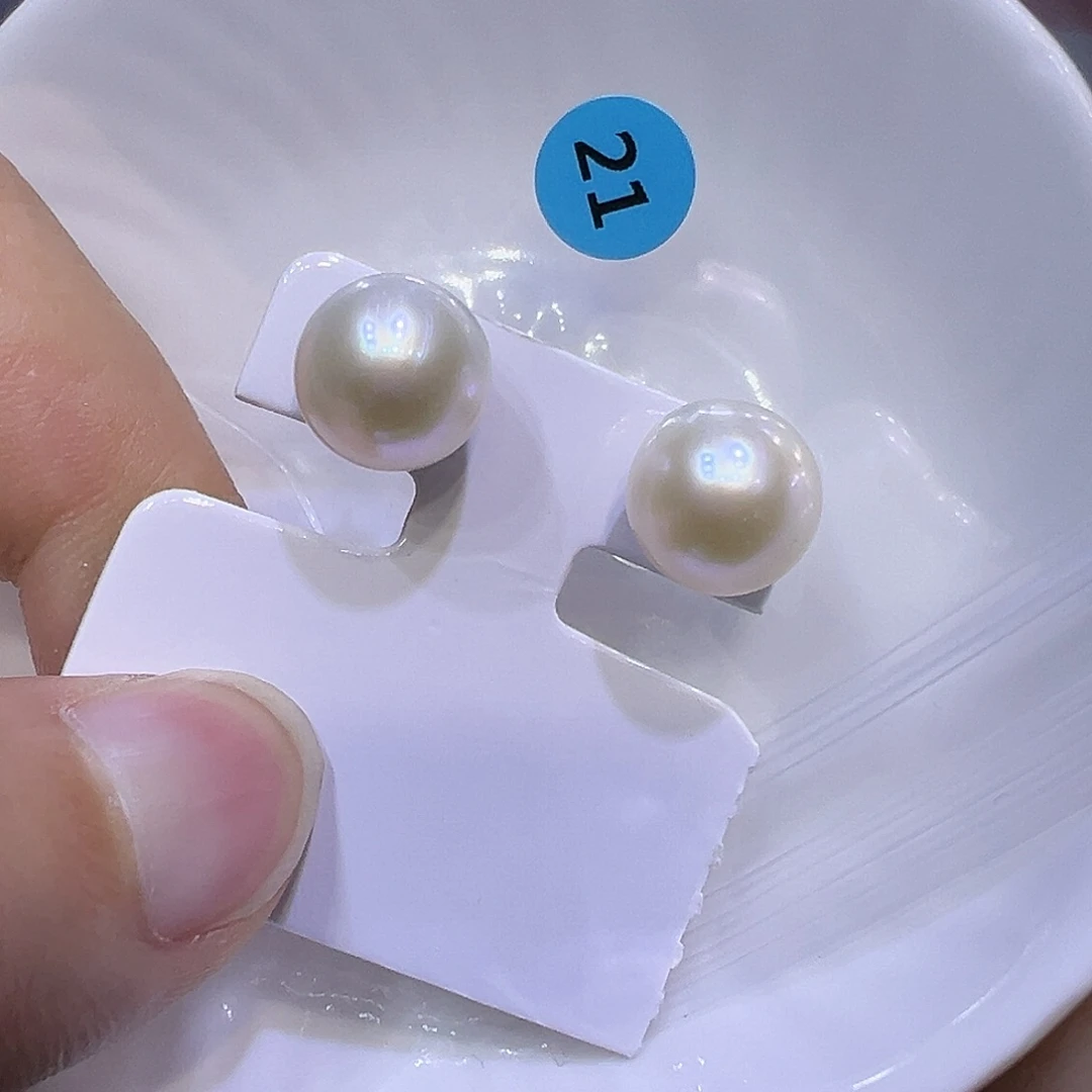 耳饰银S925镶嵌淡水珍珠