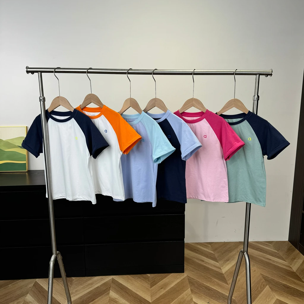 25插肩圆领短袖T恤中大男童女童速干上衣052603