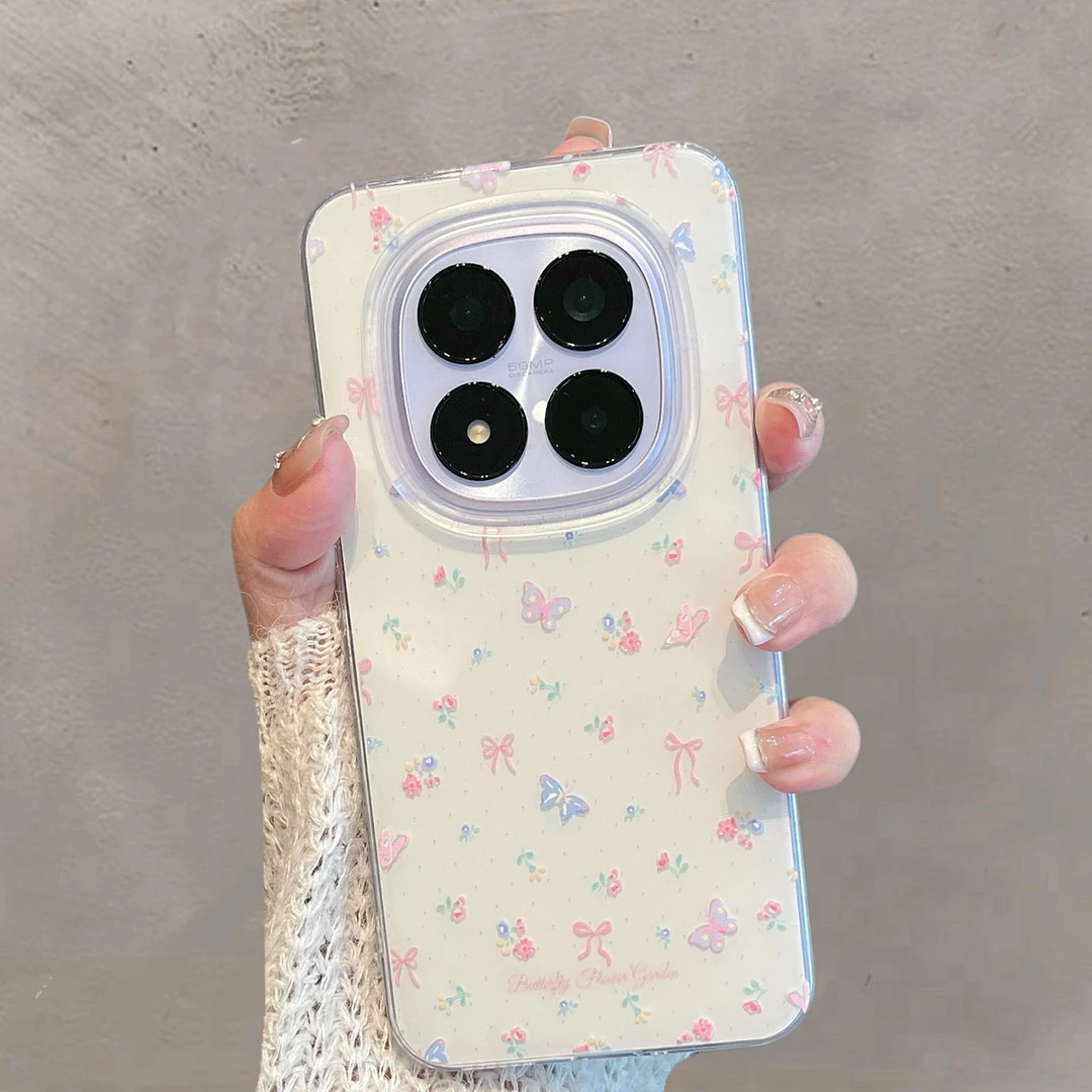 适用于红米note15手机壳15pro新款女15pro+小清新蝴蝶薄款保护套