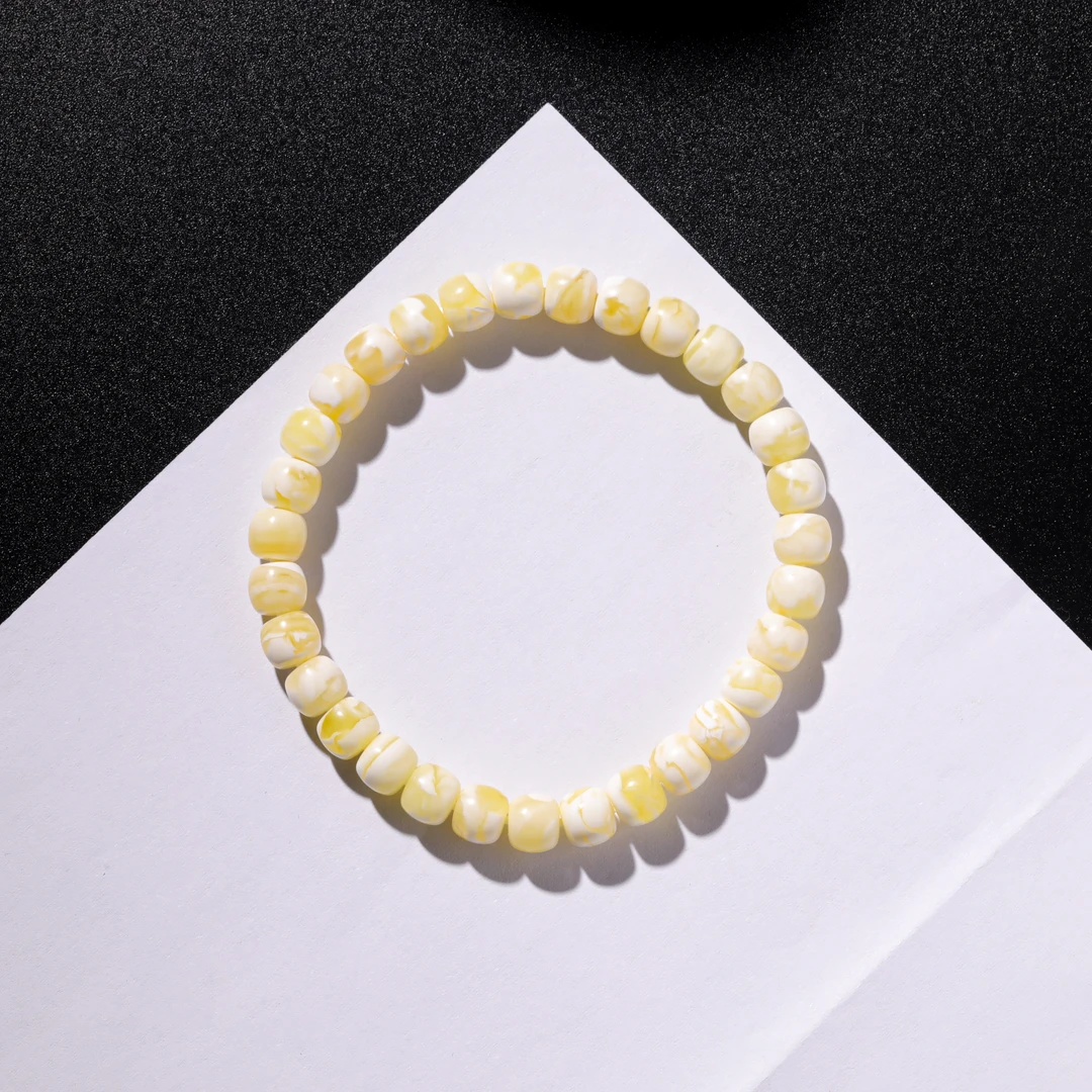 【特SSS】蜜蜡高浓瓷白单圈手串 7.1*6.2mm 6.4g MTL1219-07