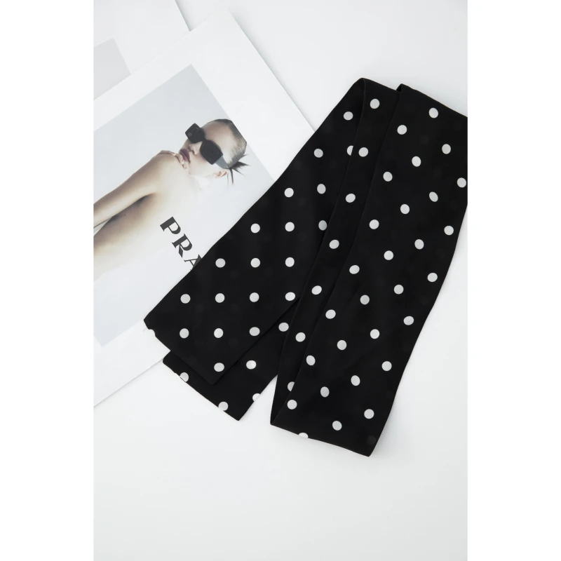 BAYBERYL老贝波点黑白长方形法式百搭25春时尚丝巾DD5C2541-4/2