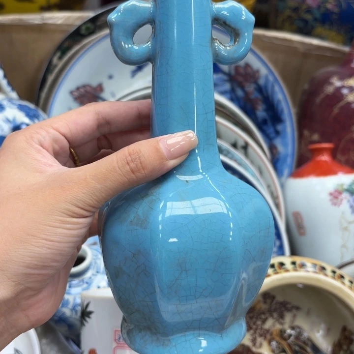 紫砂花瓶瓷器摆件 瓷器摆件
