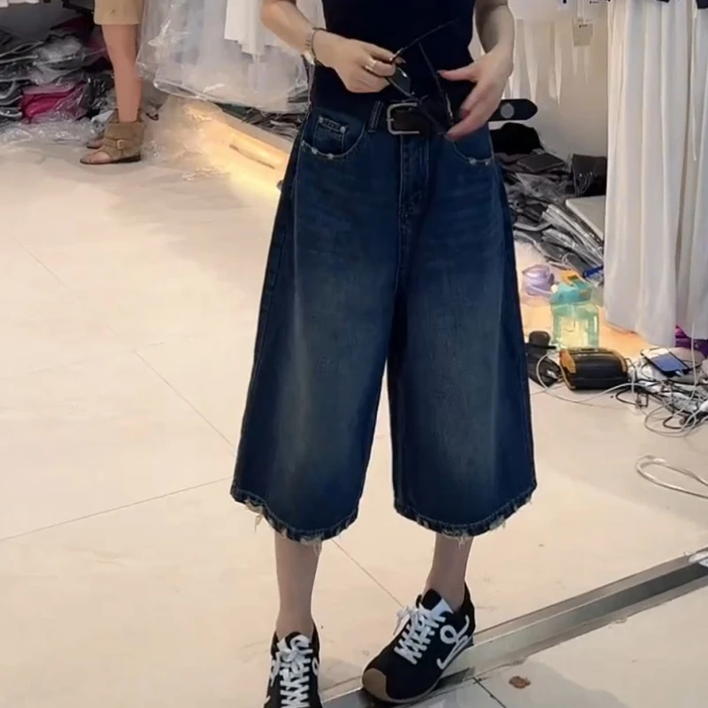 2025夏季新款高腰七分裤百搭显瘦牛仔裤LK2504746